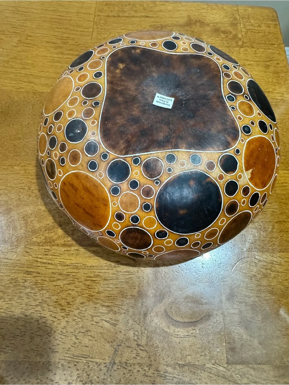 Peruvian Hand Carved Gourd Bowl by Lucuma Designs Mate Burilado Folk Art